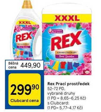 Tesco Rex prací prostředek 52-72 pd nabídka
