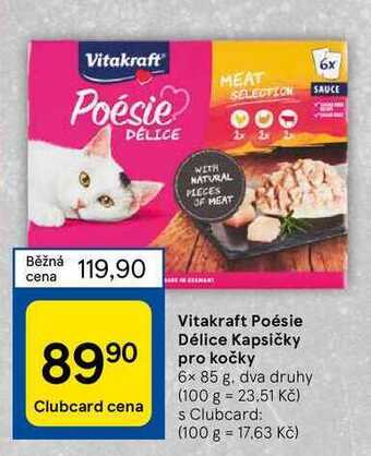 Tesco Vitakraft poésie délice kapsičky pro kočky 6 x 85 g nabídka