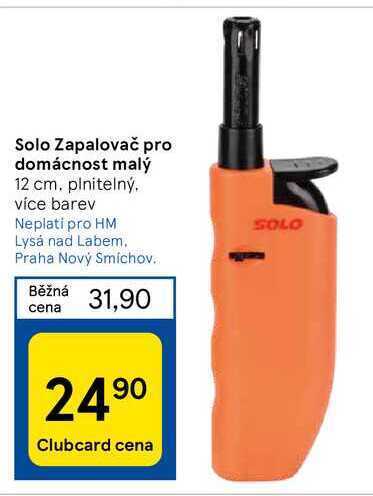 Tesco Solo zapalovač pro domácnost malý 12 cm nabídka