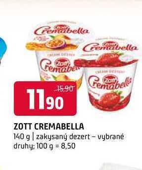 Terno Zott cremabella 140 g nabídka