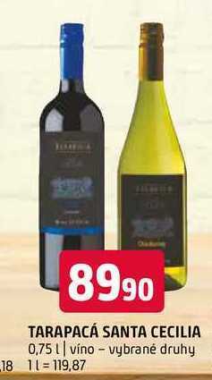 Terno Tarapacá santa cecilia 0,75 l nabídka