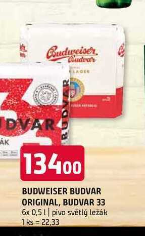 Terno Budweiser budvar original, budvar 33 6x 0,5 l nabídka