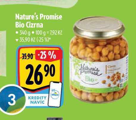 Albert Nature's promise bio cizrna 340 g nabídka