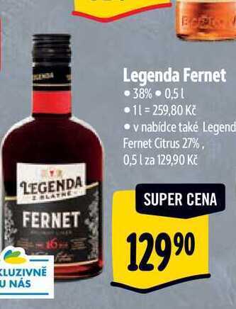 Albert Legenda fernet 0,5 l nabídka