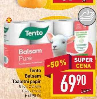 Billa Tento balsam toaletní papír 8 rolí nabídka