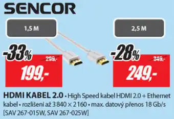 Planeo Elektro Sencor HDMI Kabel 2.0 1,5m nabídka