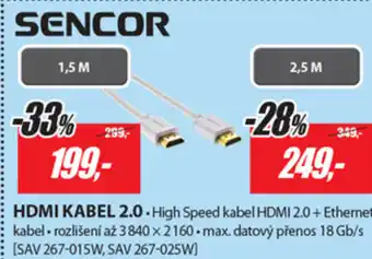 Planeo Elektro Sencor HDMI Kabel 2.0 2,5m nabídka