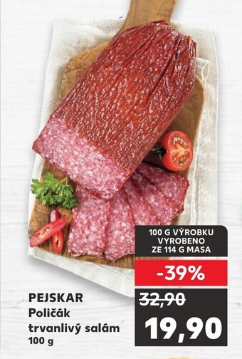 Kaufland PEJSKAR Poličák trvanlivý salám nabídka