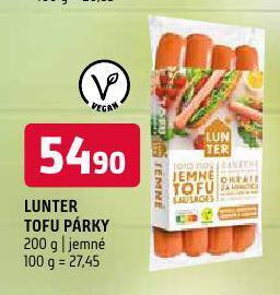 Terno Lunter tofu párky nabídka