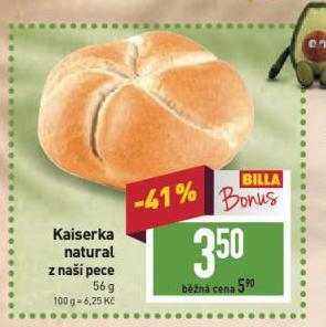 Billa Kaiserka natural nabídka