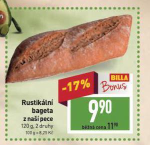 Billa Rustikální bageta nabídka