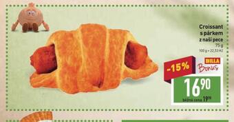 Billa Croissant s párkem nabídka