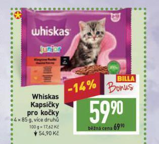 Billa Whiskas kapsičky pro kočky nabídka