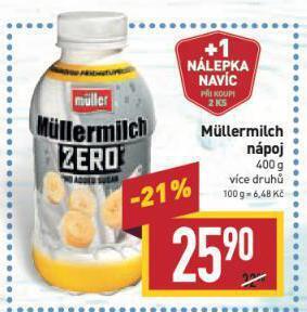 Billa Mullermilch nápoj nabídka
