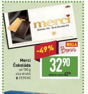 Billa Merci čokoláda nabídka