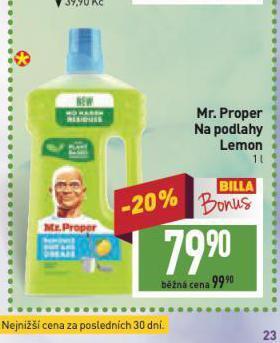 Billa Mr. proper na podlahy nabídka
