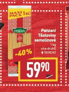 Billa Panzani těstoviny nabídka