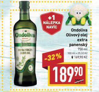 Billa Ondoliva extra virgin olivový olej nabídka
