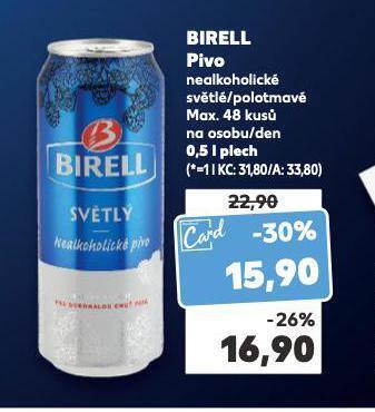 Kaufland Birell nealkoholické pivo nabídka