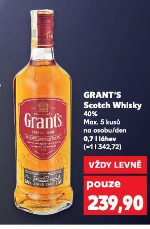 Kaufland Grant's scotch whisky nabídka