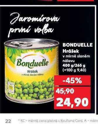 Kaufland Bonduelle hrášek nabídka
