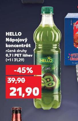 Kaufland Hello nápojový koncentrát nabídka