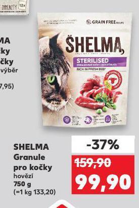 Kaufland Shelma granule pro kočky nabídka