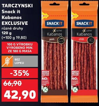 Kaufland TARCZYNSKI Snack it Kabanos EXCLUSIVE nabídka