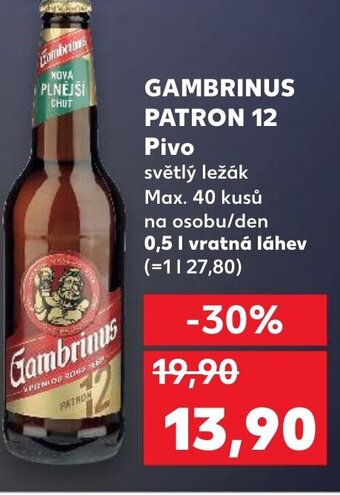 Kaufland GAMBRINUS PATRON 12 Pivo nabídka