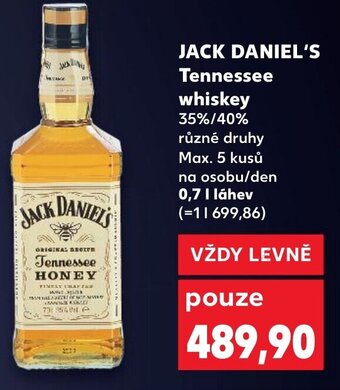 Kaufland JACK DANIEL'S Tennessee whiskey nabídka