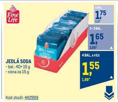 Makro Fine life jedlá soda 15 g nabídka