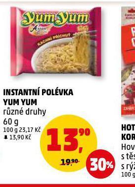Penny Market Yum yum instantní nudlová polévka nabídka
