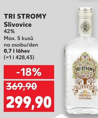 Kaufland TRI STROMY Slivovice 42% nabídka