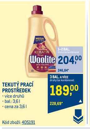 Makro Woolite tekutý prací prostředek 3,6 l nabídka
