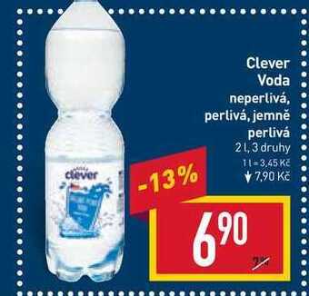 Billa Clever voda neperlivá, perlivá, jemně perlivá 2l nabídka