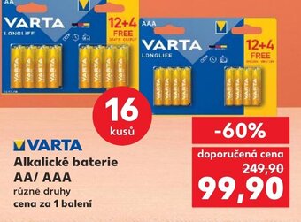 Kaufland VARTA Alkalické baterie AA/AAA nabídka