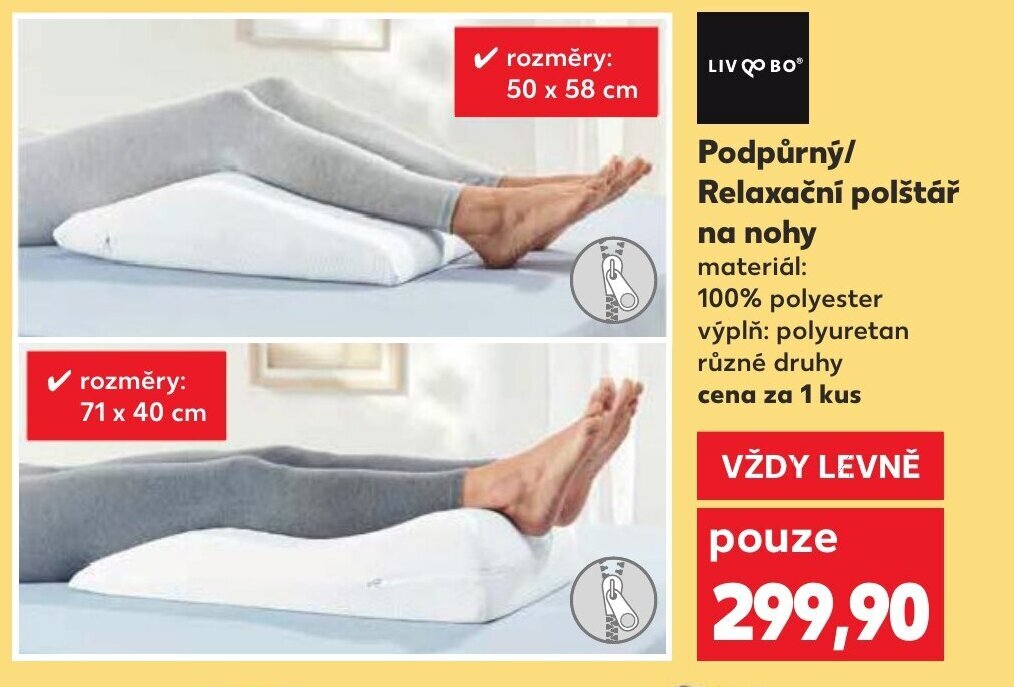 Kaufland Podpůrný/ Relaxační polštář na nohy nabídka