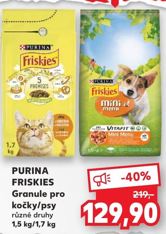 Kaufland PURINA FRISKIES Granule pro kočky/psy nabídka