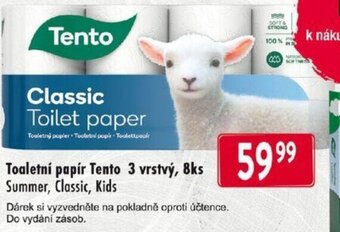 Toaletní papír Tento 3 vrstvý, 8ks Summer, Classic, Kids