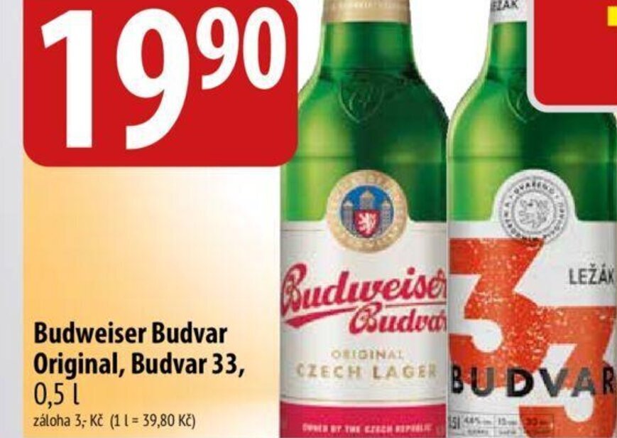 Budweiser Budvar Original Budvar 33 0 5 L Nabídky V Bala