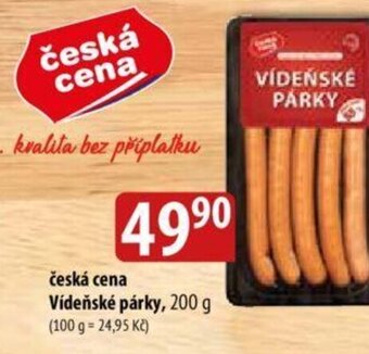 Bala česká cena Vídeňské párky nabídka