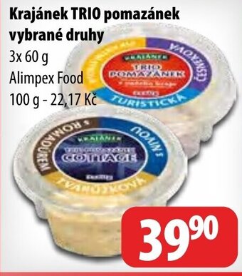 Partner Maloobchodní síť Krajánek TRIO pomazánek vybrané druhy nabídka