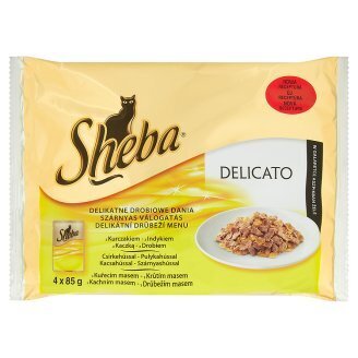 Sheba krmivo pro dospělé kočky 4x85g, vybrané druhy 340g