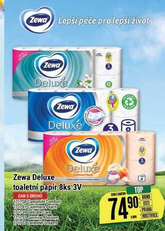 Tamda Foods Zewa deluxe toaletní papír 8ks 3v nabídka