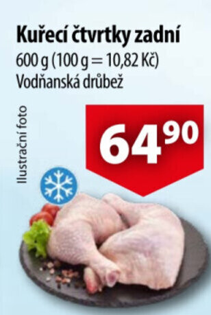 CBA Kuřecí čtvrtky zadní nabídka