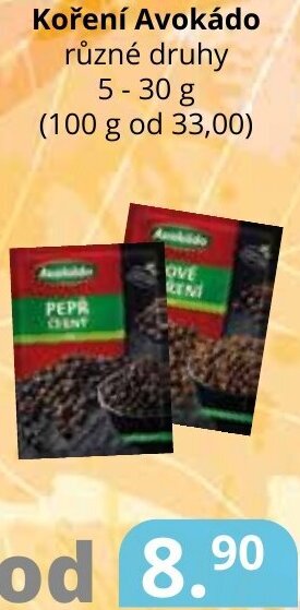 Potraviny CZ Koření Avokádo nabídka