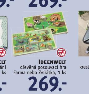 Dřevěná posouvací hra farma nebo zvířátka