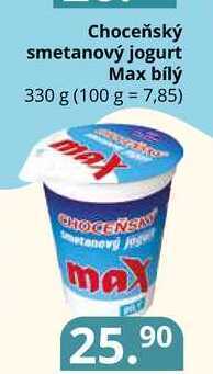 Potraviny CZ Choceňský smetanový jogurt max bílý 330 g nabídka