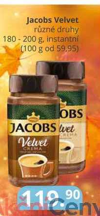Potraviny CZ Jacobs velvet různé druhy 180-200 g, instantní nabídka