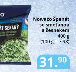 Potraviny CZ Nowaco špenát se smetanou a česnekem 400 g nabídka